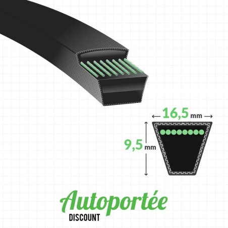 Courroie Moteur à lames GGP TWIN CUT 102 CM