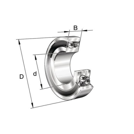 Roulement à billes à alignement automatique 25x52x18mm INA/FFAG 22052RSTVH