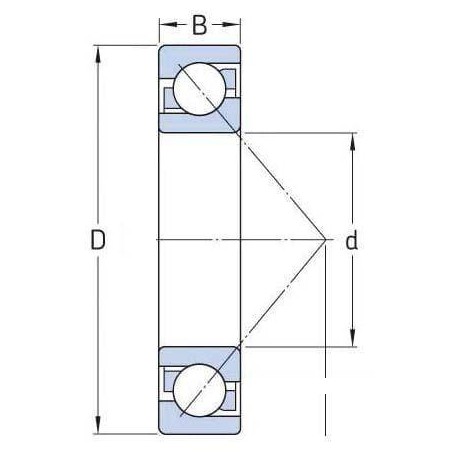 Roulement à billes à contact oblique 65x120x23mm SKF 75007213BEP