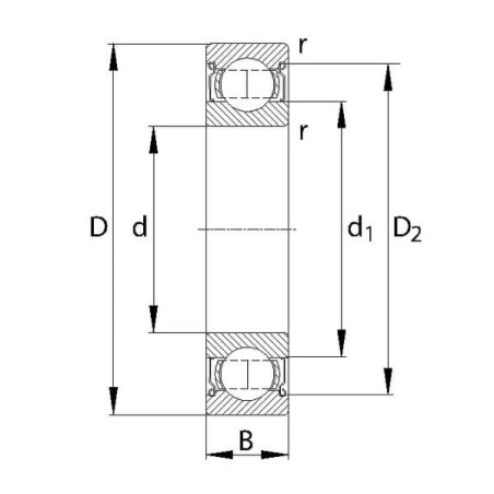 Roulement à billes à gorge profonde 105x225x49mm SKF 6321C3