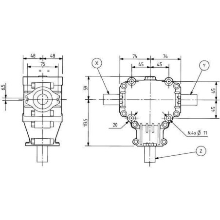 Boîtier de transmission COMER 124034