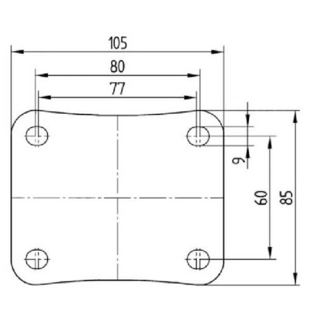 Roulettes pour charges lourdes à bandage en polyuréthane TENTE 3477IEP100P62