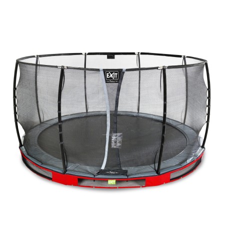 EXIT Trampoline enterré Elegant Premium ø427cm avec filet de sécurité Deluxe - rouge