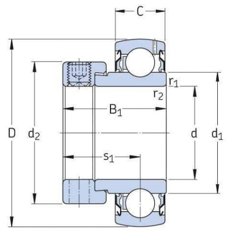 Roulement avec bague extérieure SKF 7500YET209