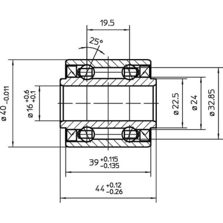 Roulement à billes NSK DAC1640442RSLCS16