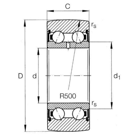 Roulement à billes INA/FFAG LR52072RS