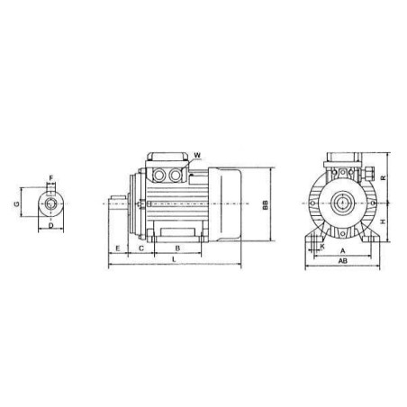 Moteur électrique 5,5 kW UNIVERSEL EM132S2B3500IE3AKR