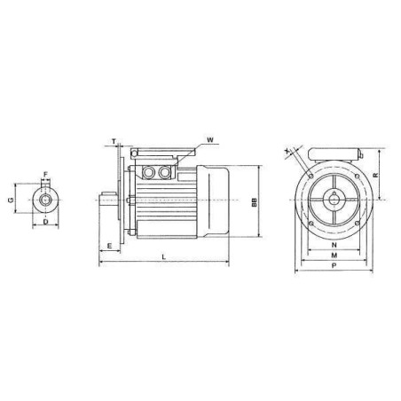 Moteur électrique 2,2 kW UNIVERSEL EM112M6B5300IE3AKR