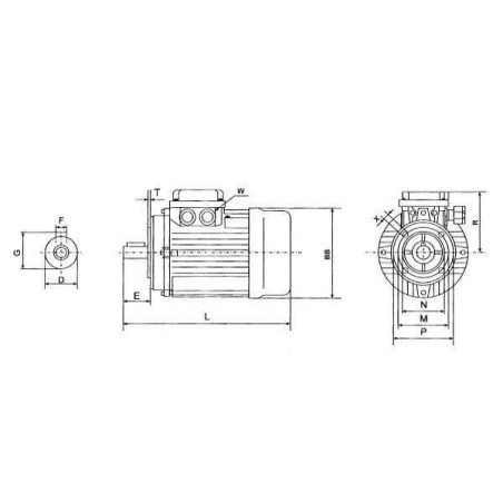 Moteur électrique 1,5 kW UNIVERSEL EM100L6B14300IE3A