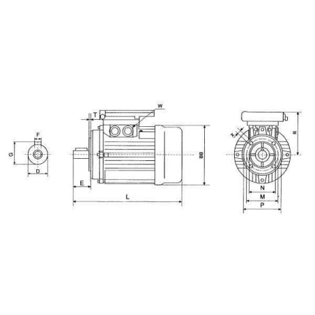 Moteur électrique 0,12 kW UNIVERSEL EM63A4B141A0AKR