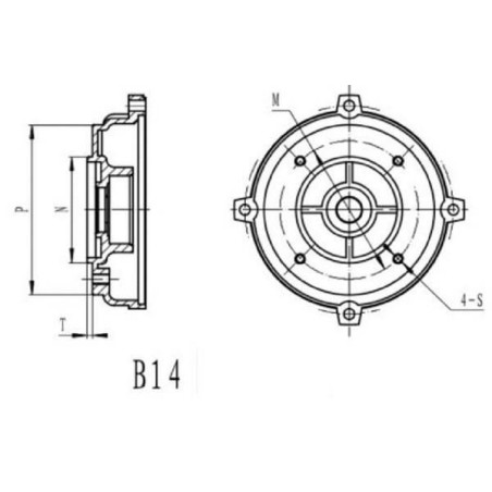 Bride de moteur UNIVERSEL EM971B14FLAKR