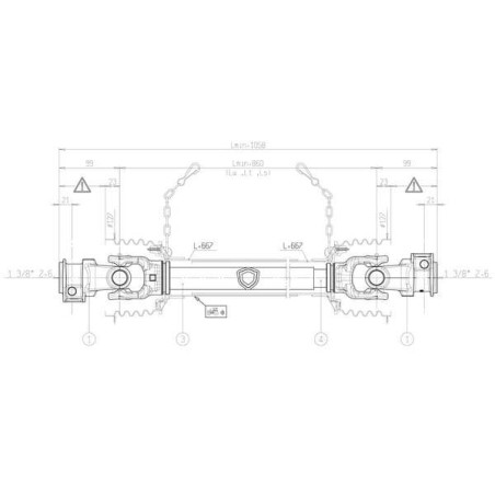 Arbre de transmission BONDIOLI/6PAVESI 7G1N086CE007007