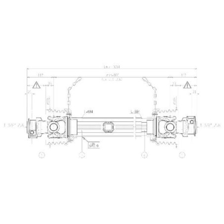 Arbre de transmission BONDIOLI/6PAVESI CS5N086CE007007