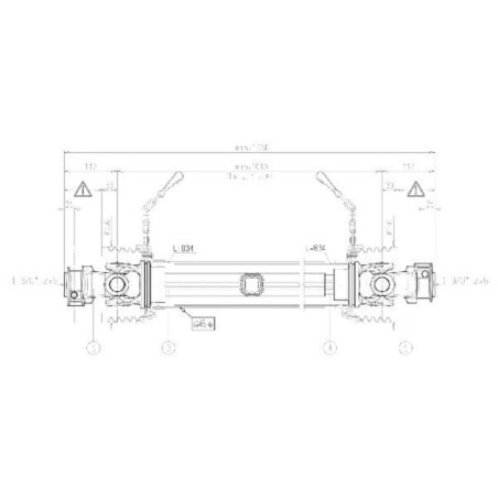 Arbre de transmission BONDIOLI/6PAVESI CS6N101CE007007