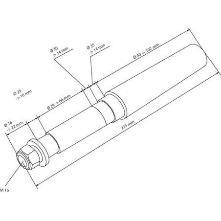 Axe de roue UNIVERSEL BW100140